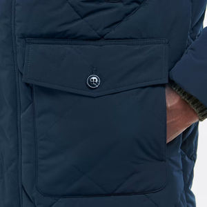 Veste parka d'hiver décontractée pour hommes Vêtements d'extérieur en toile solide imperméable avec capuche chaude - Product Image 5