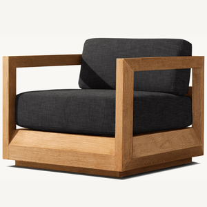 Sofá en oferta para relajarse al aire libre con estilo moderno, hecho de madera de teca resistente que puede soportar todo tipo de clima exterior. - Product Image 2