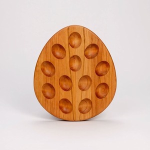 Estante de huevos de madera decorativo de mesa para almacenamiento de cocina casera y arreglo de exhibición Interior de granja rústica - Product Image 5