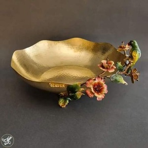 High quality metal chocolate bowl with unique carving used for holiday treats serving and seasonal home <b>ornamentation</b> - Product Image 5