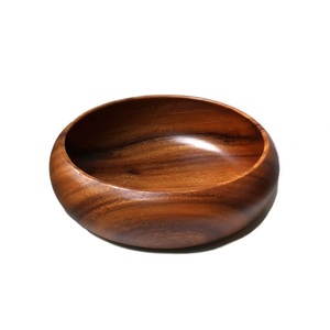 Classic wooden bowl set featuring polished grain texture perfect for fruits salads snacks improving overall dining ambience - Product Image 4
