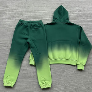 ชุดแทรคสูทสตรีทแวร์ลายโลโก้แบบกำหนดเอง ลุคทำสีซีดแบบแอซิดวอช พร้อมงานปักลายสำหรับผู้ชาย ชุดแทรคสูทปักลายสำหรับผู้ชาย ชุดสเวตสูทปักลาย - Product Image 2