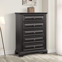 Ensembles de meubles de chambre à coucher en bois Meridian, lit king-size, coiffeuse, miroir, bureau, noir vintage