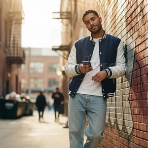 Outdoor Use Adult Letterman Jacket <b>Stand</b> Collar Men Letterman Jacket Plus Size Letterman Jacket - Product Image 6