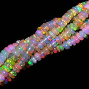 Cuentas de ópalo natural etíope liso Rondelle 4mm - 5mm 16 "pulgadas cuentas de ópalo de fuego Welo para la fabricación de joyas precio al por mayor a granel - Product Image 1