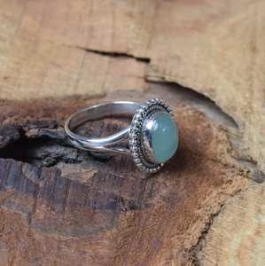 Anillo de moda de Plata de Ley 925 de excelente calidad Eternity Vermeil Designer Blue Calcedonia Gemstone Classic Wedding Party - Product Image 3