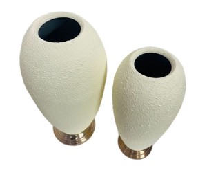 Juego de florero de hierro hecho a mano elegante y moderno, Base dorada marfil texturizada para exhibición de flores con estilo, decoración para sala de estar y dormitorio - Product Image 4