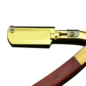 Maquinillas de afeitar de peluquero con mango de madera de acero inoxidable - Product Image 3