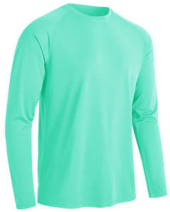 Camiseta Deportiva Casual para Hombre, Cuello en V, Manga Larga, Tejido Twill de Poliéster/Algodón, Transpirable, de Secado Rápido y Ecológica - Product Image 1