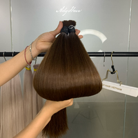 Produk laris 2025 produk baru tiba warna cokelat nyaman 100% rambut manusia Virgin alami celup jumlah besar harga pabrik 8-40 inci