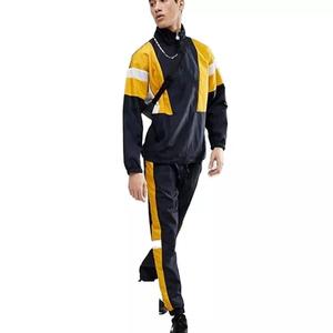 Chándal informal para hombre, chándal de nailon ligero con cremallera superior de 2 piezas, diseños personalizados, conjunto de chándal cortavientos - Product Image 1