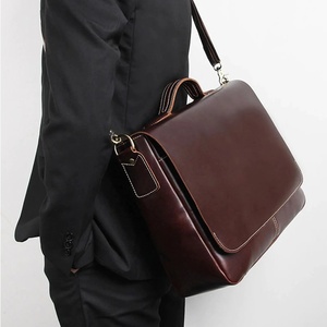 Maletín Retro de cuero genuino de gran capacidad para hombre, bolso para portátil de capa superior, bolso para ordenador de piel de Caballo Loco - Product Image 2