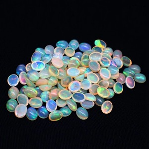 Opale de feu éthiopienne cabochon de haute qualité, opale naturelle de forme ovale 5x7mm, certifiée par un tiers, pierre précieuse en vrac pour la fabrication de bijoux - Product Image 2