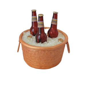 Cubo de cerveza de cobre hecho a mano de calidad superior con forma redonda para uso en hoteles y restaurantes de La India - Product Image 1