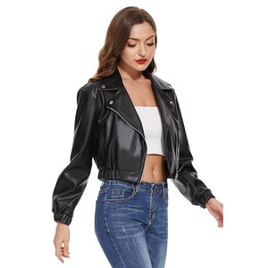Veste de moto en simili cuir noir pour femmes, respirante, écologique, imperméable, décontractée, hiver - Product Image 5