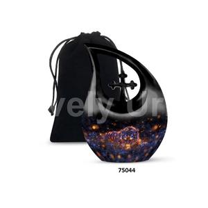 Mejor venta búho lágrima Cruz cremación urna para adultos para cenizas humanas hermoso recuerdo urna funeraria con bolsa de terciopelo gratis - Product Image 5