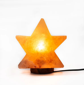 Lampe au sel rose de l'Himalaya en forme d'étoile sculptée par USB Style nautique et d'amour écologique pour Noël - Product Image 1