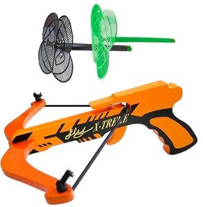 Fly-X-Treme - ชุดไม้หน้าไม้ล่าสัตว์บิน (สีส้ม) - พร้อมลูกศรตีแมลงพลาสติก - ปืนพกโจมตีแมลงที่สมบูรณ์แบบ
