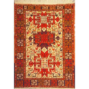 Un kilim soumak noué à la main, unique en son genre, 4'9 x 3'5 - Product Image 1