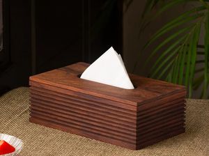 Ondas de madera soporte de caja de pañuelos hecho a mano en madera de Sheesham diseño elegante de decoración del hogar para sala de estar baño estilo antiguo - Product Image 2