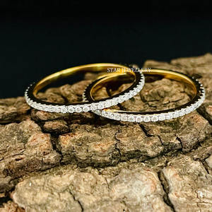 14K ชุดไมโครปูทองแข็งแหวนเพชรธรรมชาติแหวนแหวนเพชรนิรันดร์เครื่องประดับที่ดี - Product Image 5