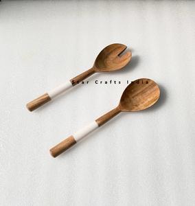 Juego de 2 Servidores de Ensalada de Madera y Resina Hechos a Mano, Fabricante Indio, Nuevas Ideas de Productos 2026 - Product Image 4