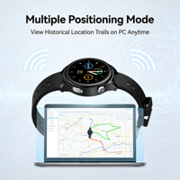 Montre connectée 4G Nano GPS pour personnes âgées avec intégration centre d'appels, écran tactile, localisation intérieure BLE, compteur de pas et bouton SOS anti-panique
