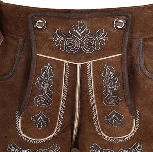 Pantalones de Cuero para Hombre, Estilo Bávaro, Color Marrón, para Oktoberfest, Pantalones Trachten, Tela de Cuero Personalizada, Piel de Vaca, Gamuza - Product Image 5