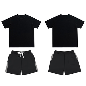 Conjunto de pantalones cortos de talla grande para hombre, camiseta de verano, traje deportivo informal para hombre, pantalones cortos de manga corta, dos piezas para hombre - Product Image 1