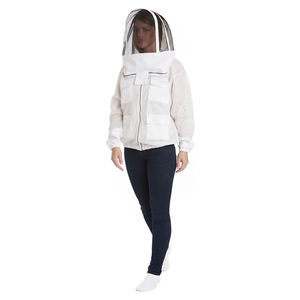 Veste apicole respirante à 3 couches avec voile rond antistatique et maille anti-piqûres pour la protection - Product Image 5