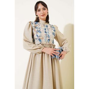 Tulle Flower Dress <b>Stone</b> - Product Image 1