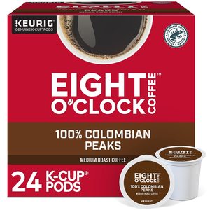 Café Eight O'Clock Colombian Peaks, Cápsulas Individuales Keurig K-Cup, Café Tostado Medio, Paquete de 24 - Product Image 1