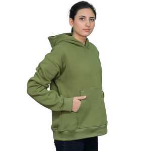 Felpe con cappuccio in cotone 100% con stampa e tinta unita felpe da donna stile invernale caldo abbigliamento alla moda in verde salvia - Product Image 4
