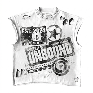 Camiseta sin mangas para mujer de algodón lavado de 220 GSM con estampado gráfico negro, estilo vintage, con logo personalizado, ajuste holgado, camisetas de algodón para mujer - Product Image 5