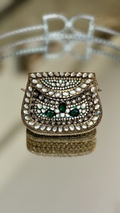 กระเป๋าคลัทช์โมเสคกันน้ำทำมือฤดูหนาวมีสายสะพายโลหะและของตกแต่งตัวหนังสือดีไซน์ช่างฝีมือไม่เหมือนใคร - Product Image 5