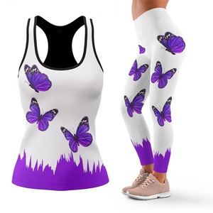 Nueva camiseta sin mangas con estampado de mariposa en 3D para mujer y talla XXL, camisetas sin mangas de verano sin mangas, conjunto combinado de mallas - Product Image 5