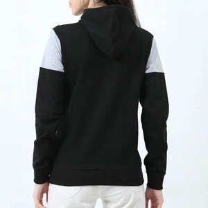Hoodi For <b>women</b> Comfortable Cotton GSM 300 Casual Design Stylish Black and <b>Grey</b> Colorblock with Drawstring Collar Urban Fashion - Product Image 6