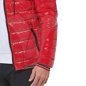 Veste matelassée en toile pour homme avec isolation thermique, capuche, logo frontal, style décontracté d'automne et confort durable - Product Image 6