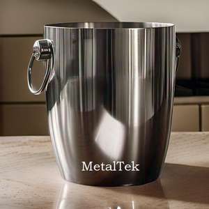 Seau à glace en acier inoxydable, accessoires de bar, rafraîchisseur de boissons pour fêtes, champagne, bière, pour restaurant, hôtel, design portable - Product Image 3