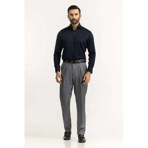 Chemises décontractées pour hommes coupe moderne anti-plis FS-LAF25-326 Printemps Formel Popeline Chambray Lin 100% Coton - Product Image 4