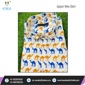 2023 Latest New Design Cotton Fabric Top Quality Short Sleeve Jaipuri Hand <b>Block</b> Print Men Shirt for Bulk Buyers - Product Image 3