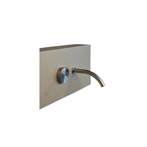 Robinet de lavabo de salle de bain CEA Design GIO195 à montage sur plan, en acier inoxydable, avec bouton de commande latéral moleté, salles de bain modernes - Product Image 1