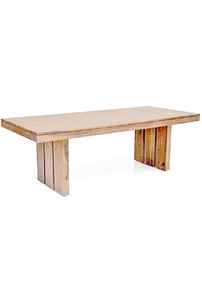 Mesa artesanal: Diseño de seis plazas con ricos granos de madera natural para sala de estar, mesa de boda y jardín al aire libre. - Product Image 2