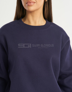 Sudadera de Cuello Redondo Extra Grande para Mujer, de Invierno, con Bordado Gráfico de Doble Cara, Tejida a Medida y de Alta Calidad - Product Image 3