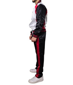 Conjunto Deportivo Masculino de 2 Piezas en Satén Brillante de Nailon, Sudadera con Capucha y Cremallera Personalizada y Pantalones Deportivos con Bloques de Color, Tendencia Top 2025 - Product Image 5