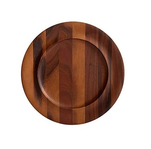 Ensemble de 4 assiettes de présentation en bois de qualité supérieure de forme ronde sous les assiettes pour le fournisseur en gros - Product Image 5