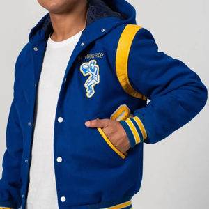 Veste de style universitaire de rue pour hommes de grande taille Veste universitaire Letterman avec logo personnalisé et option de vente en gros pour hommes - Product Image 6