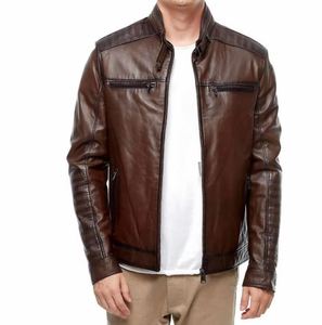 Hot Selling Men's High Street Vintage Animal Print Polyester Leather <b>Jacket</b> with Stand Collar New Fashion Windproof Design - Product Image 2