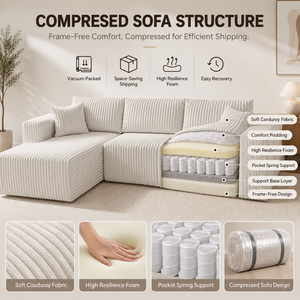 Divano componibile in velluto a coste modulare con spugna compressa e schiuma per soggiorno, camera da letto e spazi Lounge - Product Image 3
