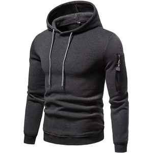 Sweat à capuche en gros personnalisé pour hommes, manches longues, bleu, lourd, 100% coton, imperméable, écologique, de haute qualité - Product Image 6